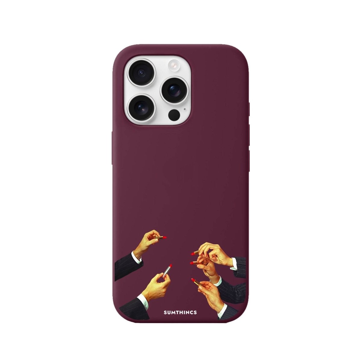 iPhone 16 Pro Lipstick Premium Telefon Kılıfı Bordo - SUMTHINCS