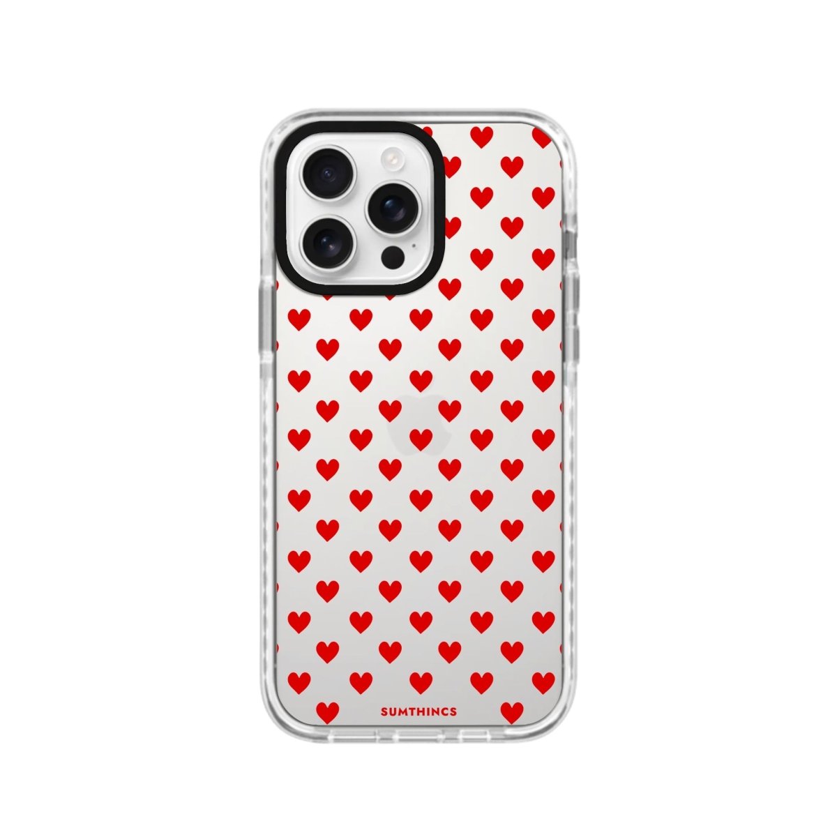 iPhone 16 Pro Little Hearts Procase Şeffaf Telefon Kılıfı Beyaz Şeffaf - SUMTHINCS