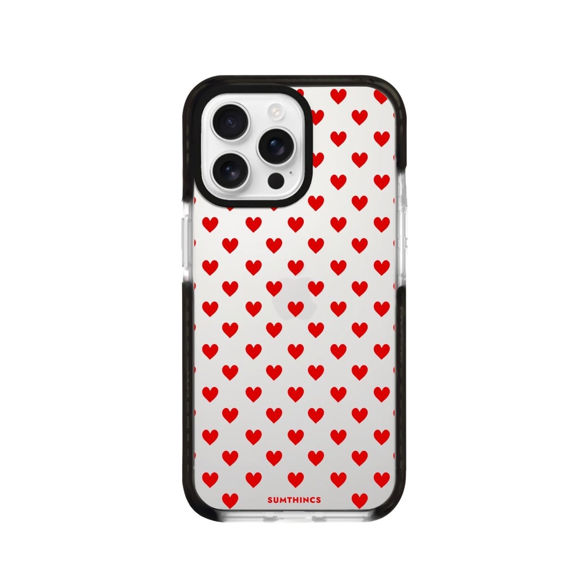 iPhone 16 Pro Little Hearts Procase Şeffaf Telefon Kılıfı Siyah Şeffaf - SUMTHINCS