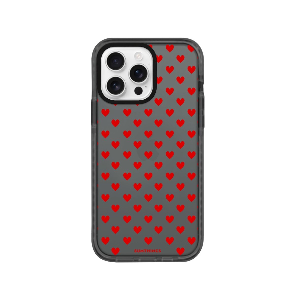iPhone 16 Pro Little Hearts Procase Şeffaf Telefon Kılıfı Antrasit - SUMTHINCS