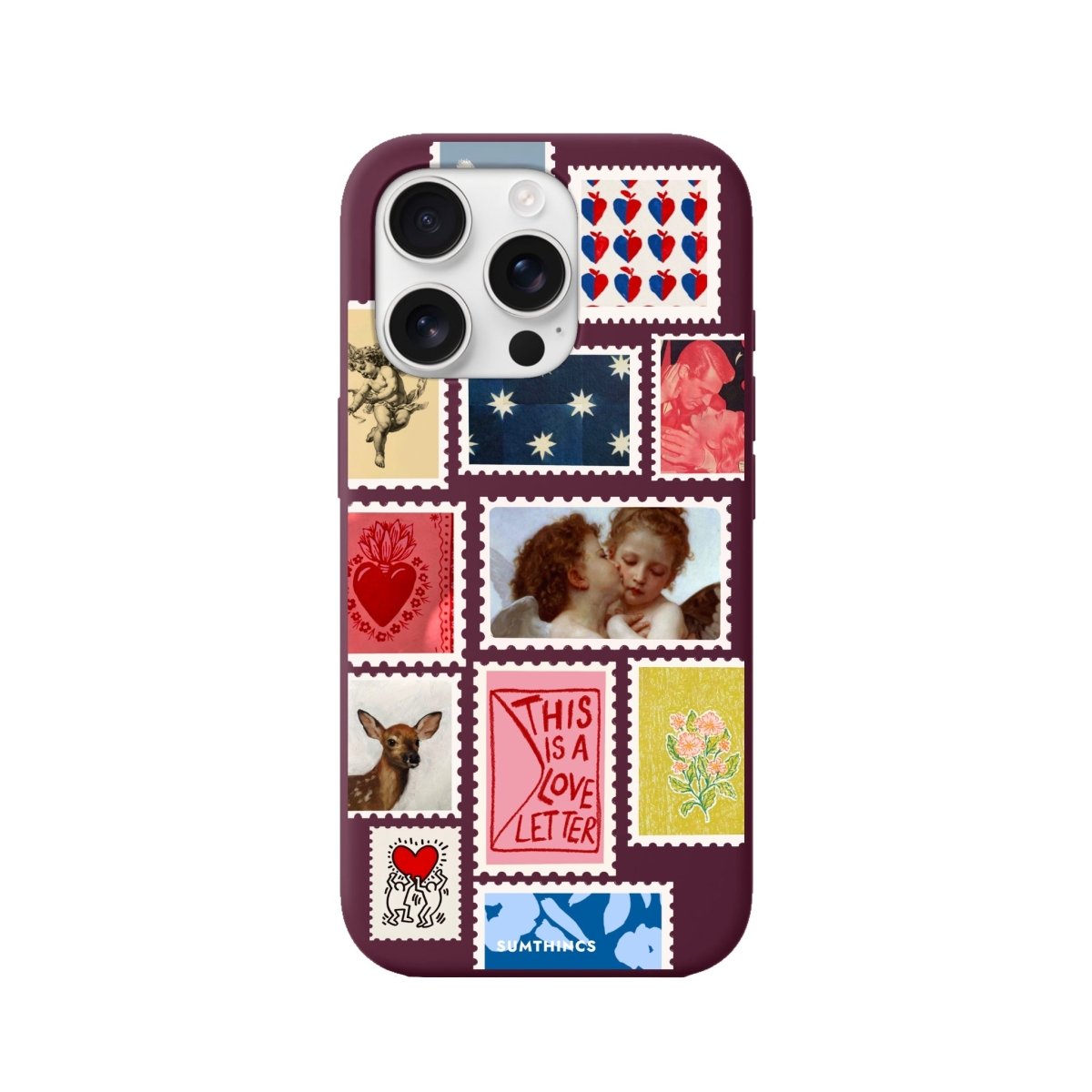 iPhone 16 Pro Love Letter Premium Telefon Kılıfı Bordo - SUMTHINCS