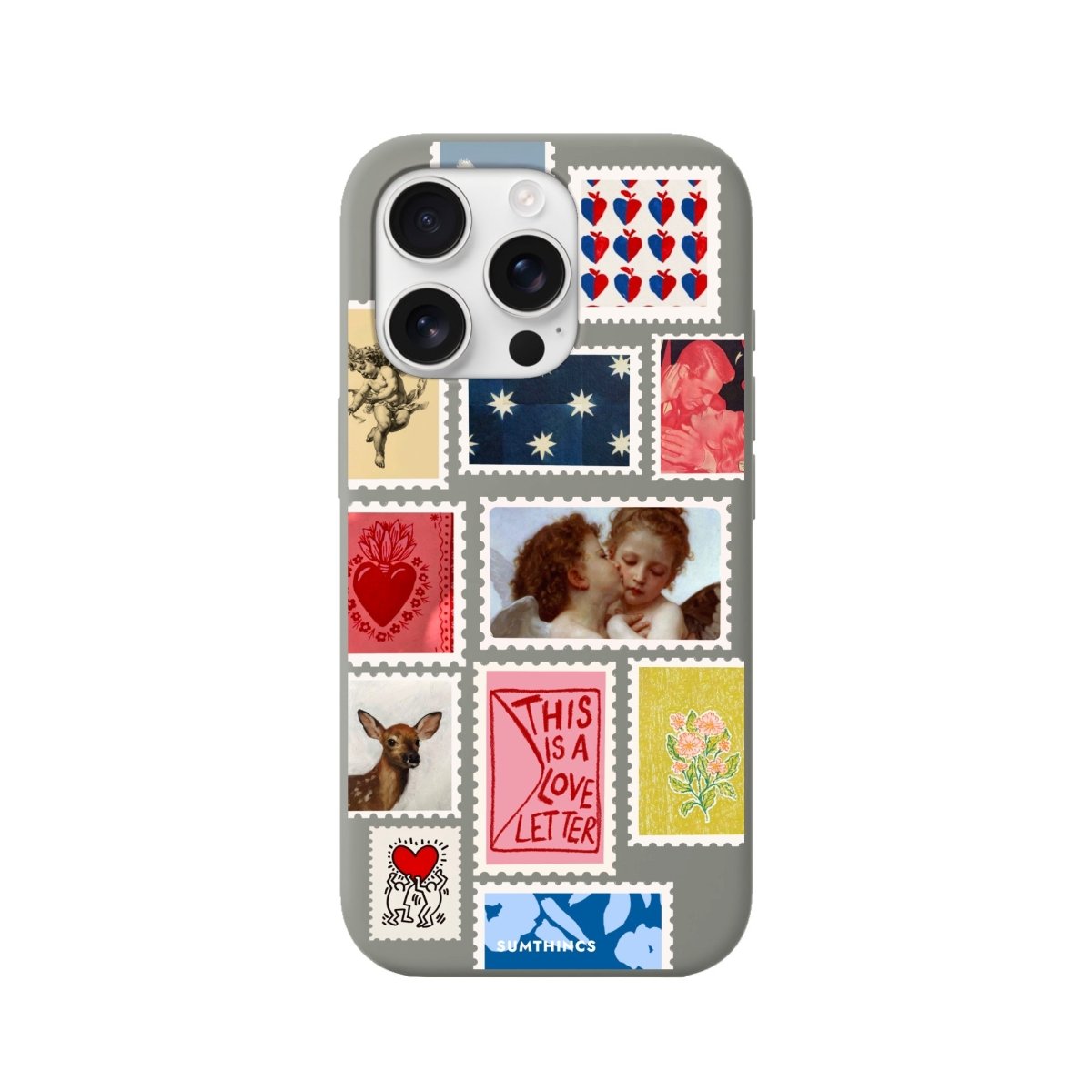 iPhone 16 Pro Love Letter Premium Telefon Kılıfı Gri - SUMTHINCS