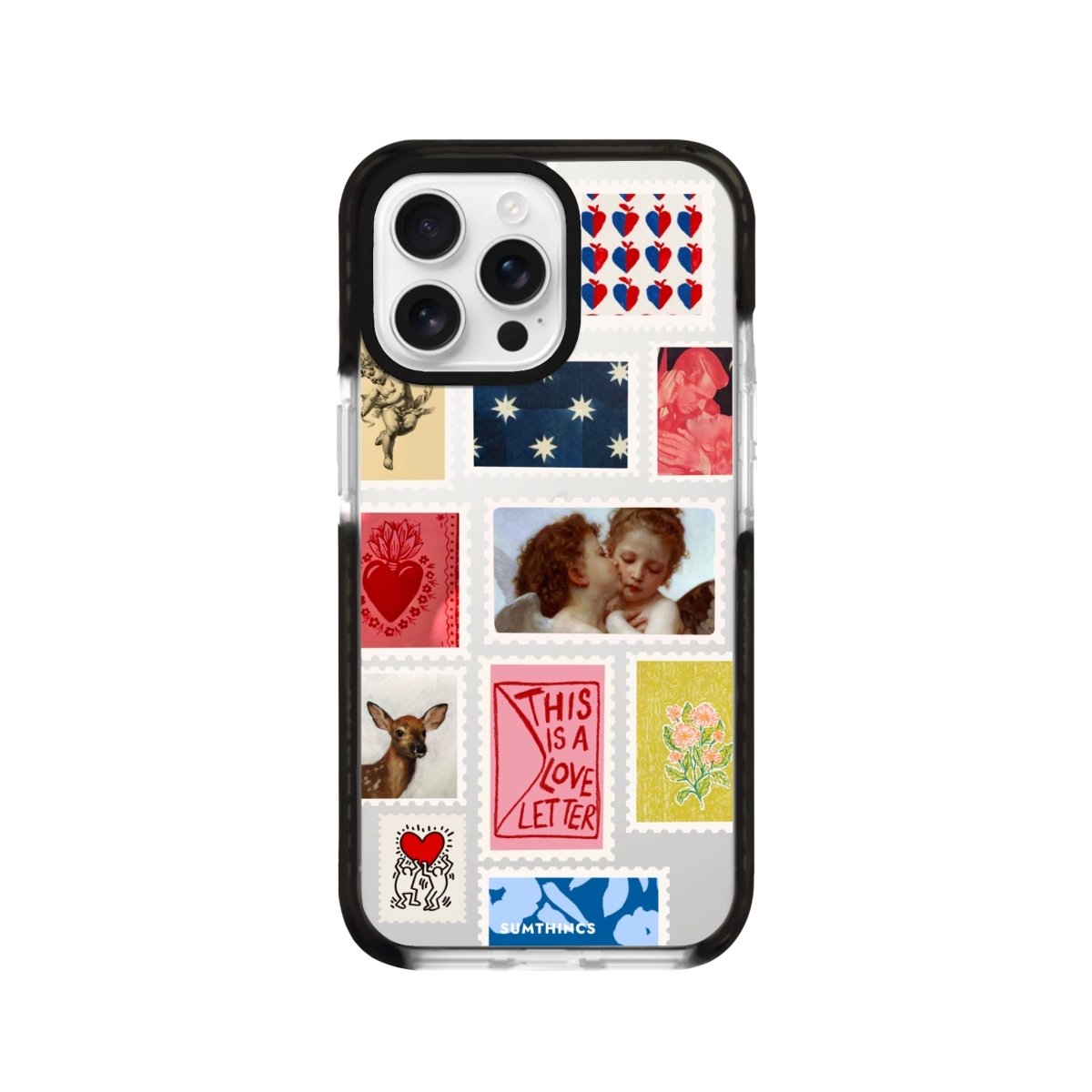 iPhone 16 Pro Love Letter Procase Şeffaf Telefon Kılıfı Siyah Şeffaf - SUMTHINCS