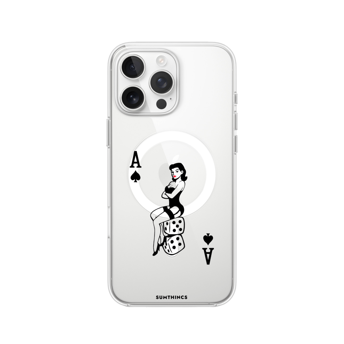 iPhone 16 Pro Max Ace Queen Clear Magsafe Şeffaf Telefon Kılıfı - SUMTHINCS