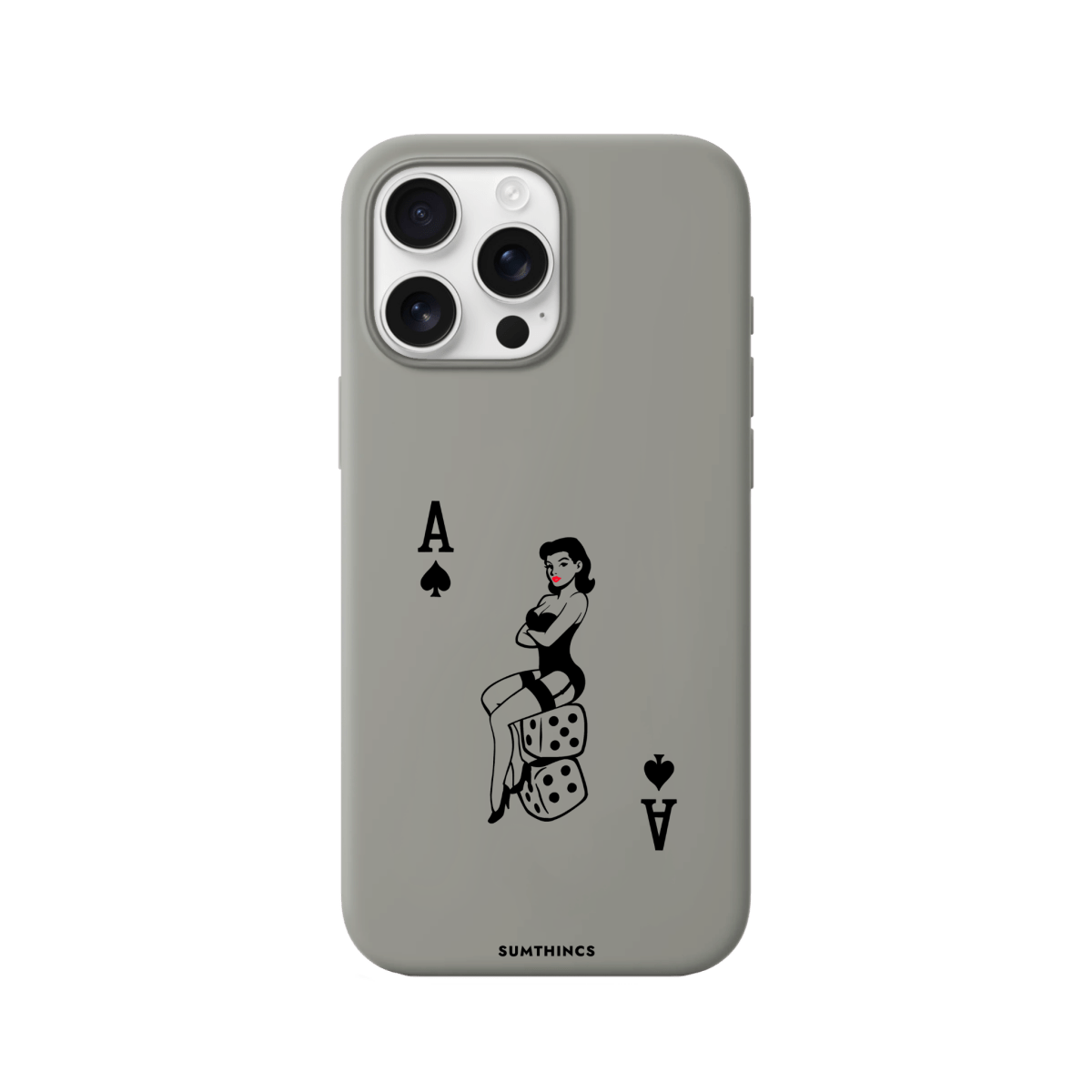 iPhone 16 Pro Max Ace Queen Premium Telefon Kılıfı Gri - SUMTHINCS