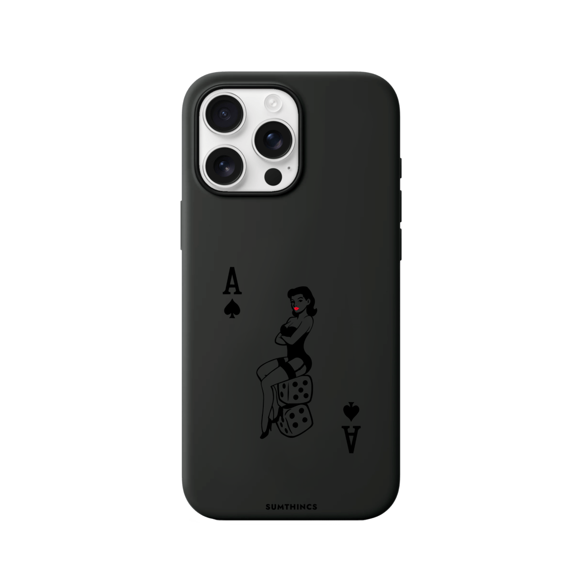 iPhone 16 Pro Max Ace Queen Premium Telefon Kılıfı Siyah - SUMTHINCS