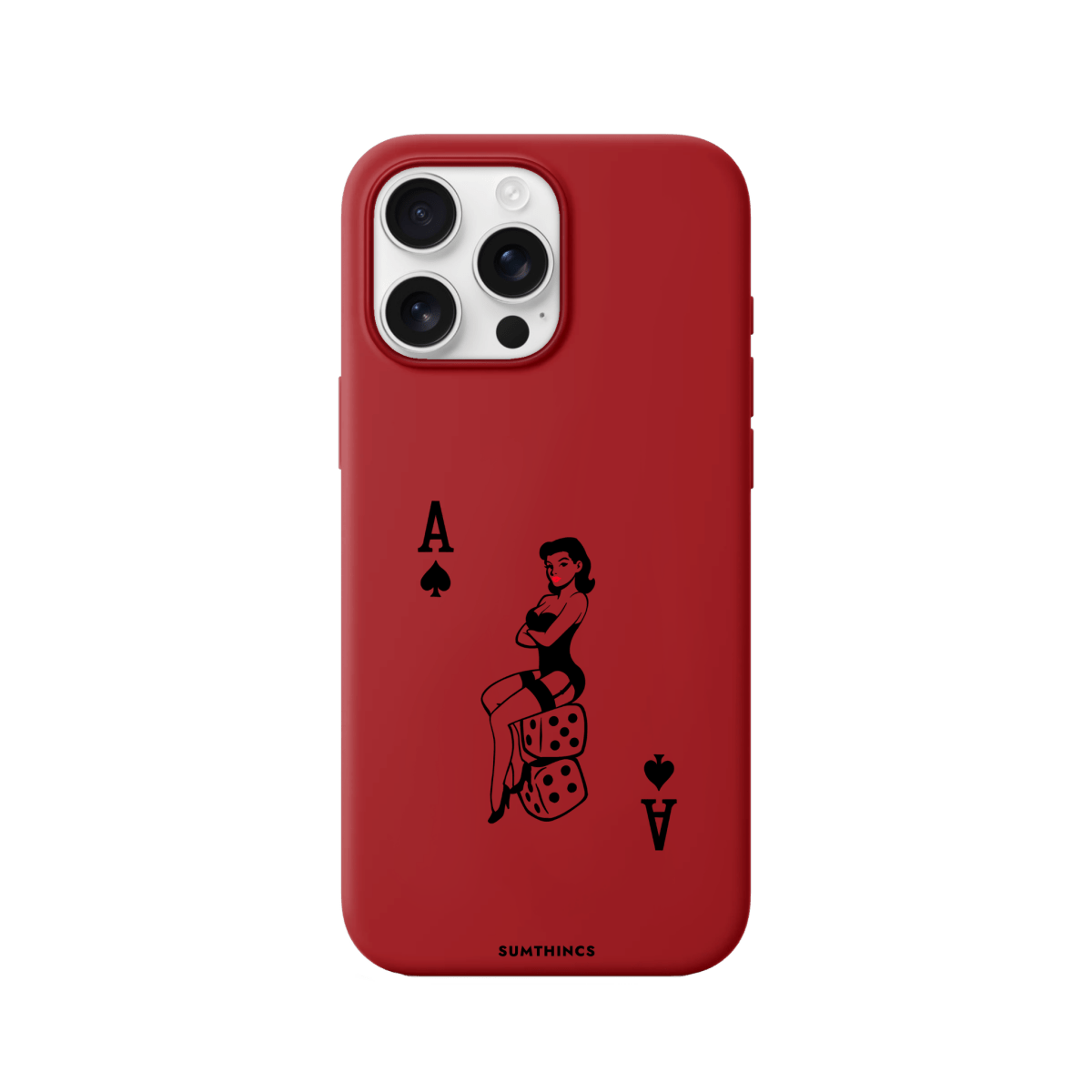 iPhone 16 Pro Max Ace Queen Premium Telefon Kılıfı Kırmızı - SUMTHINCS