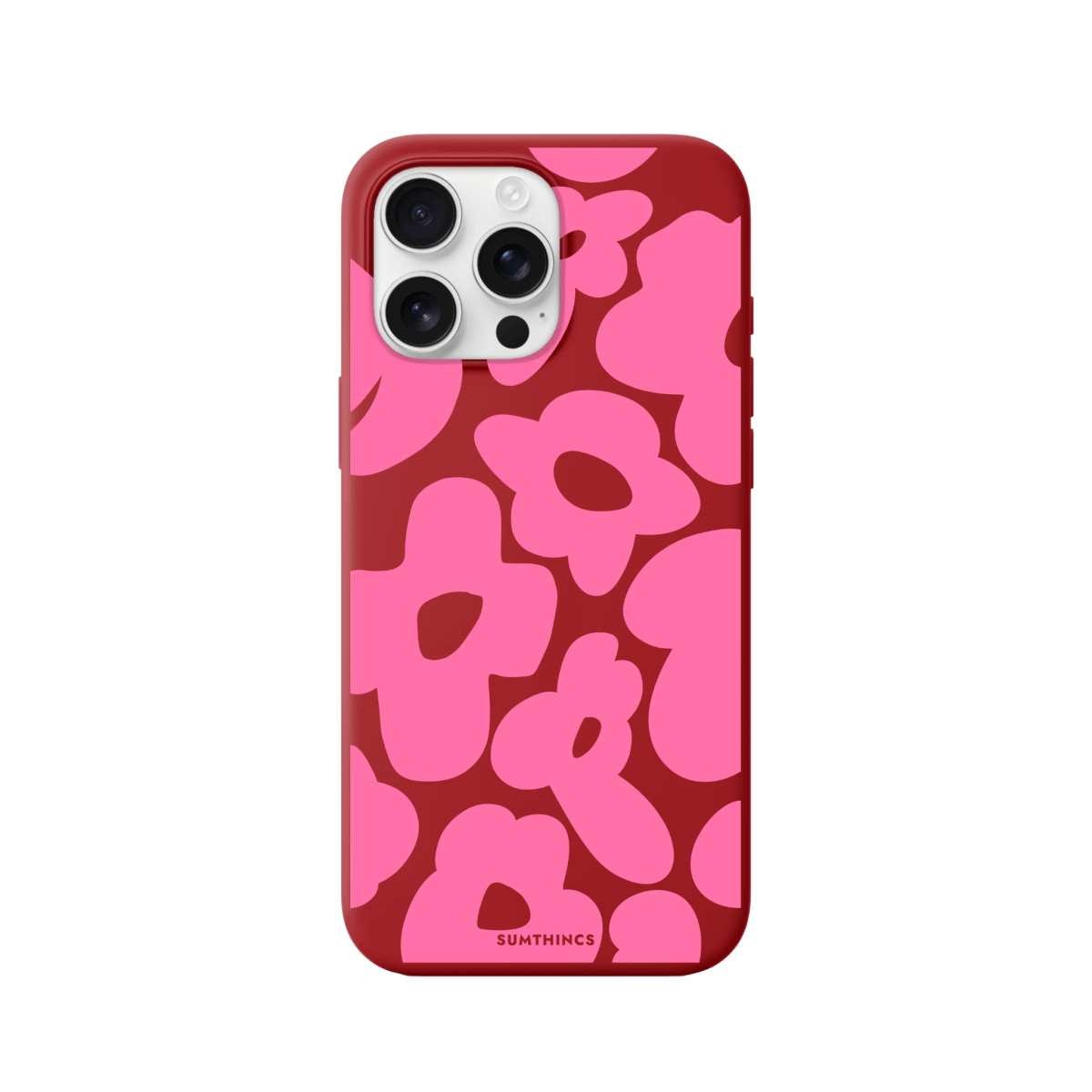 iPhone 16 Pro Max Daisy Pop Premium Telefon Kılıfı Kırmızı - SUMTHINCS