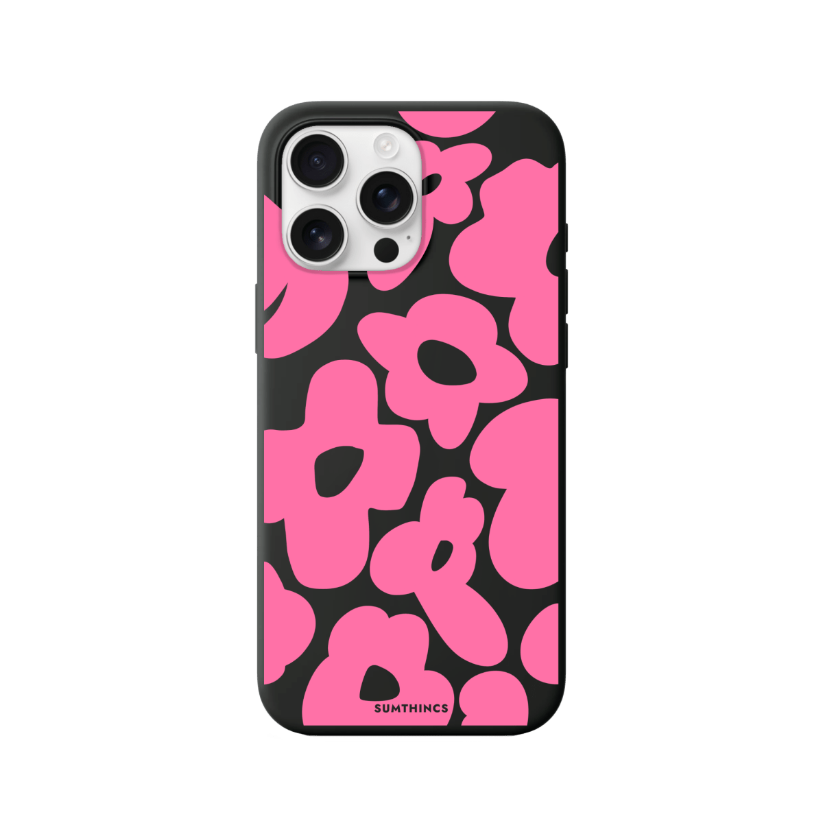 iPhone 16 Pro Max Daisy Pop Premium Telefon Kılıfı Siyah - SUMTHINCS