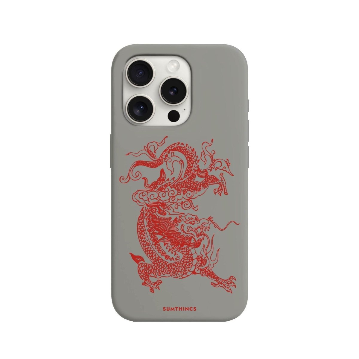 iPhone 16 Pro Max Dragon Premium Telefon Kılıfı Gri - SUMTHINCS