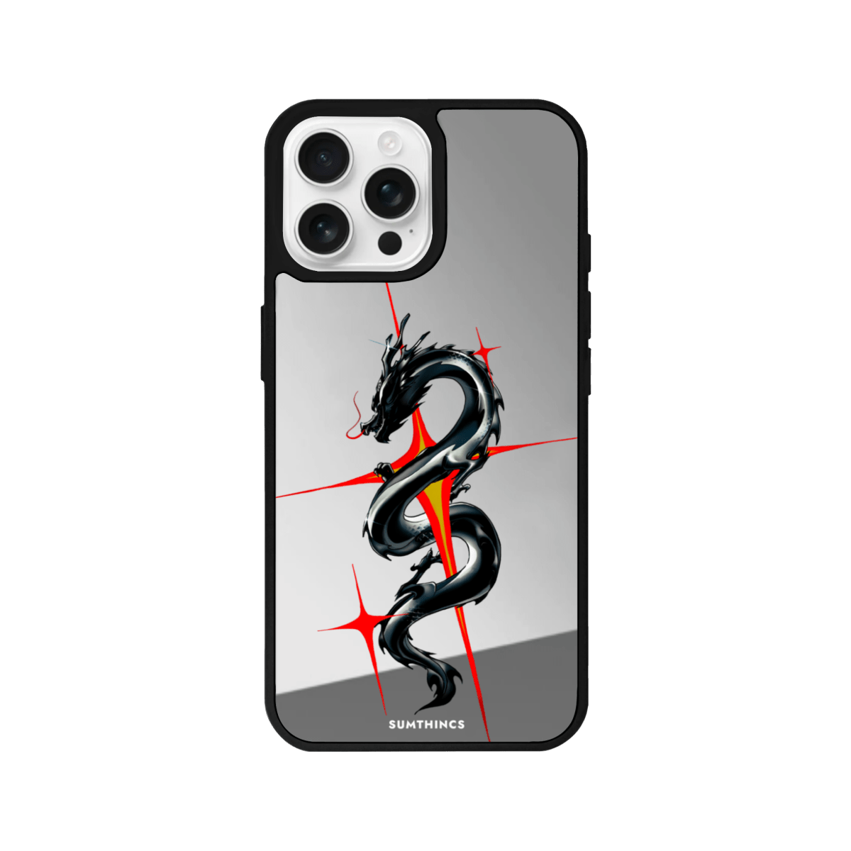 iPhone 16 Pro Max Dragonflare Mirror Aynalı Telefon Kılıfı Gümüş - SUMTHINCS