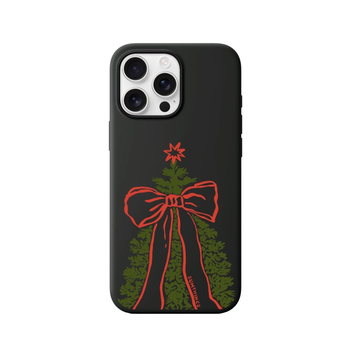 iPhone 16 Pro Max Festive Ribbon Premium Telefon Kılıfı Siyah - SUMTHINCS