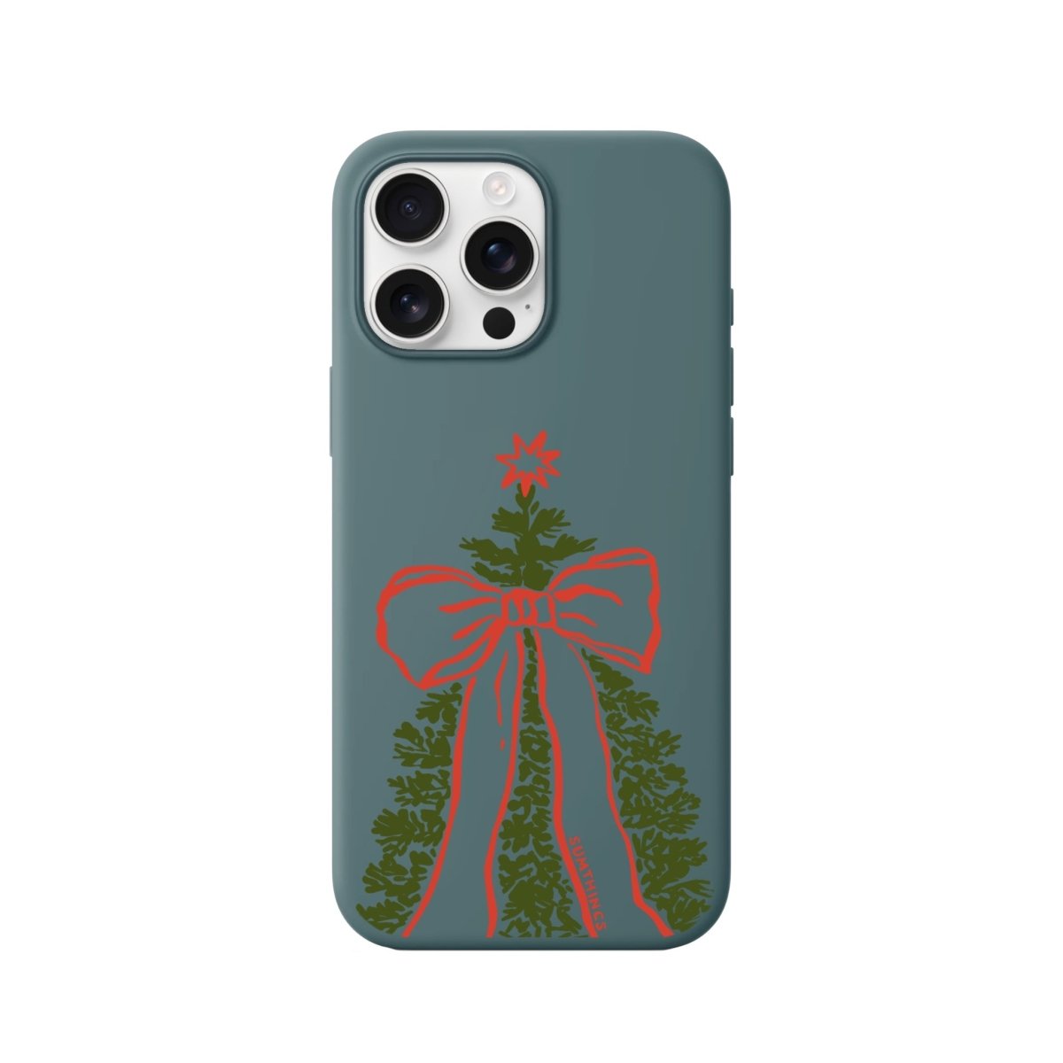 iPhone 16 Pro Max Festive Ribbon Premium Telefon Kılıfı Kaktüs Yeşili - SUMTHINCS