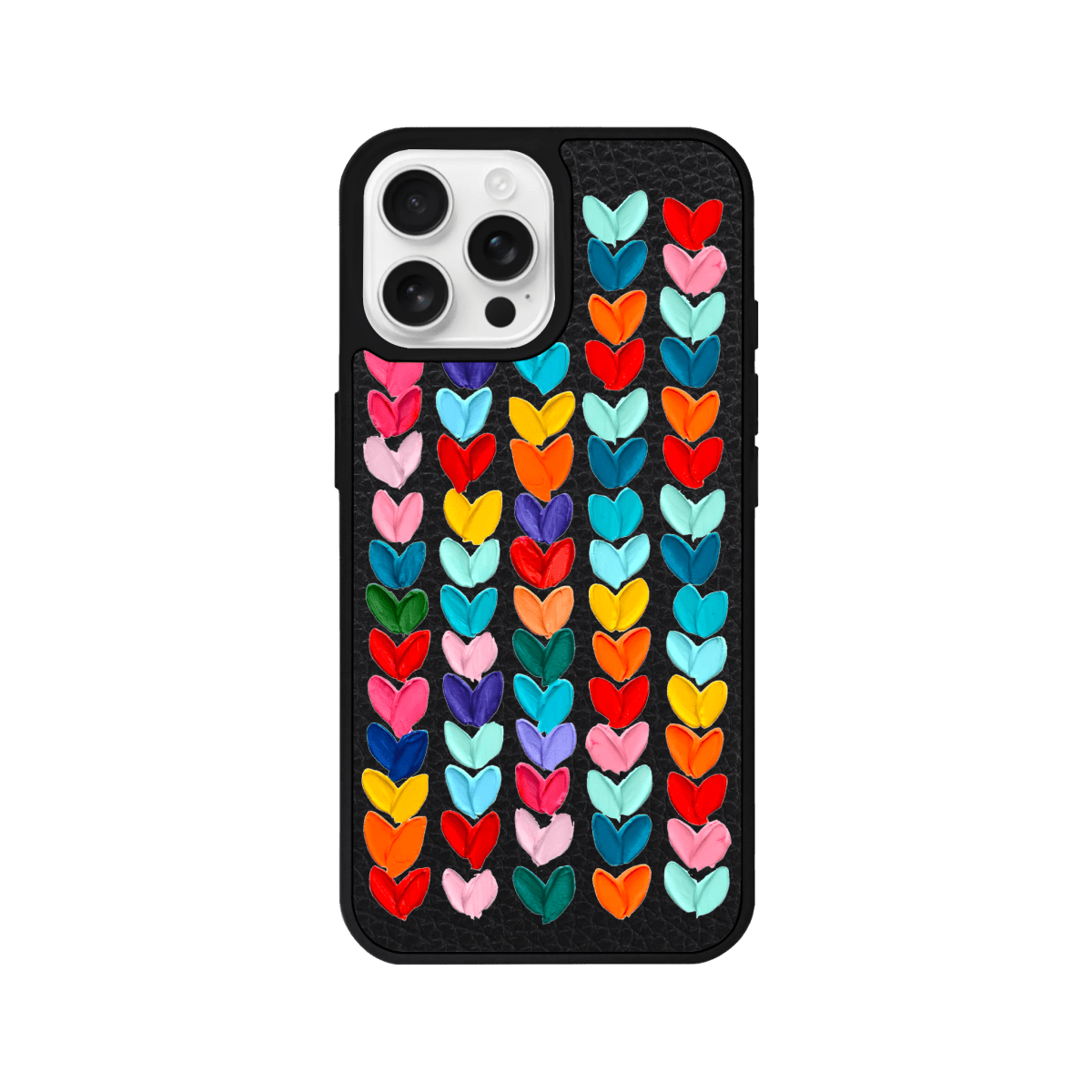 iPhone 16 Pro Max Lovestorm Leather Vegan Deri Telefon Kılıfı Siyah - SUMTHINCS