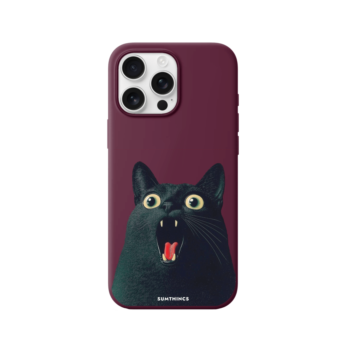 iPhone 16 Pro Max Meoww Premium Telefon Kılıfı Bordo - SUMTHINCS