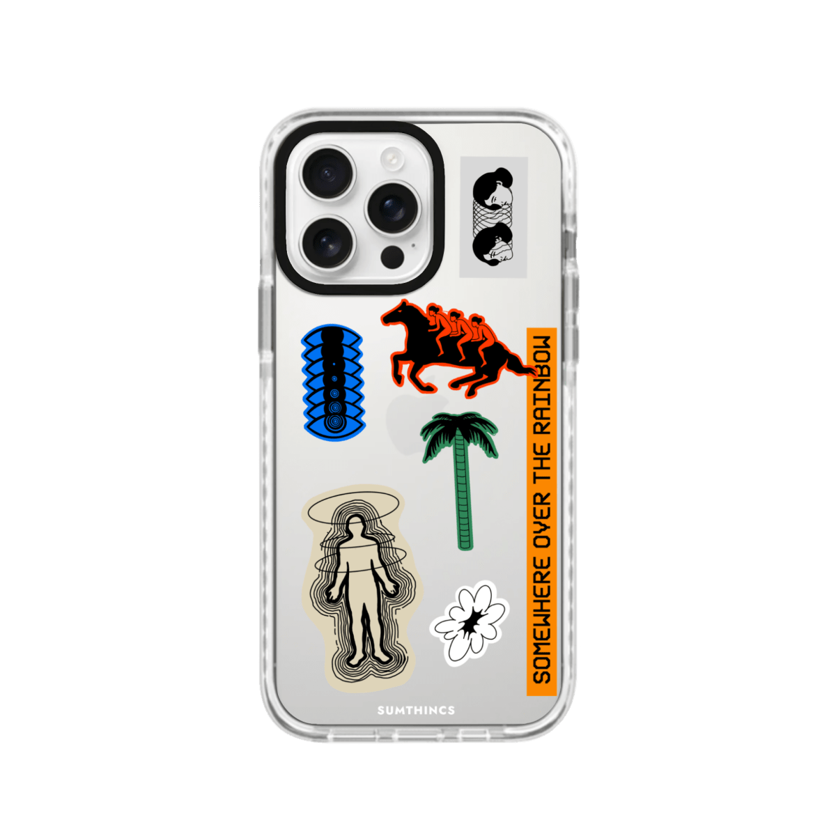 iPhone 16 Pro Max Somewhere Procase Şeffaf Telefon Kılıfı Beyaz Şeffaf - SUMTHINCS