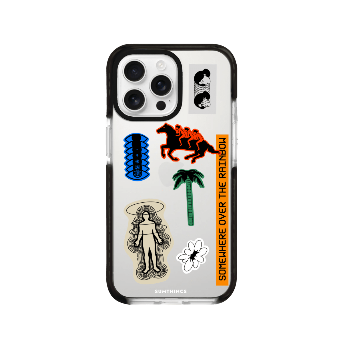 iPhone 16 Pro Max Somewhere Procase Şeffaf Telefon Kılıfı Siyah Şeffaf - SUMTHINCS