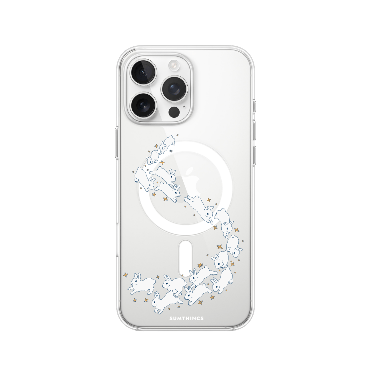 iPhone 16 Pro Max Starry Bunnies Clear Magsafe Şeffaf Telefon Kılıfı - SUMTHINCS