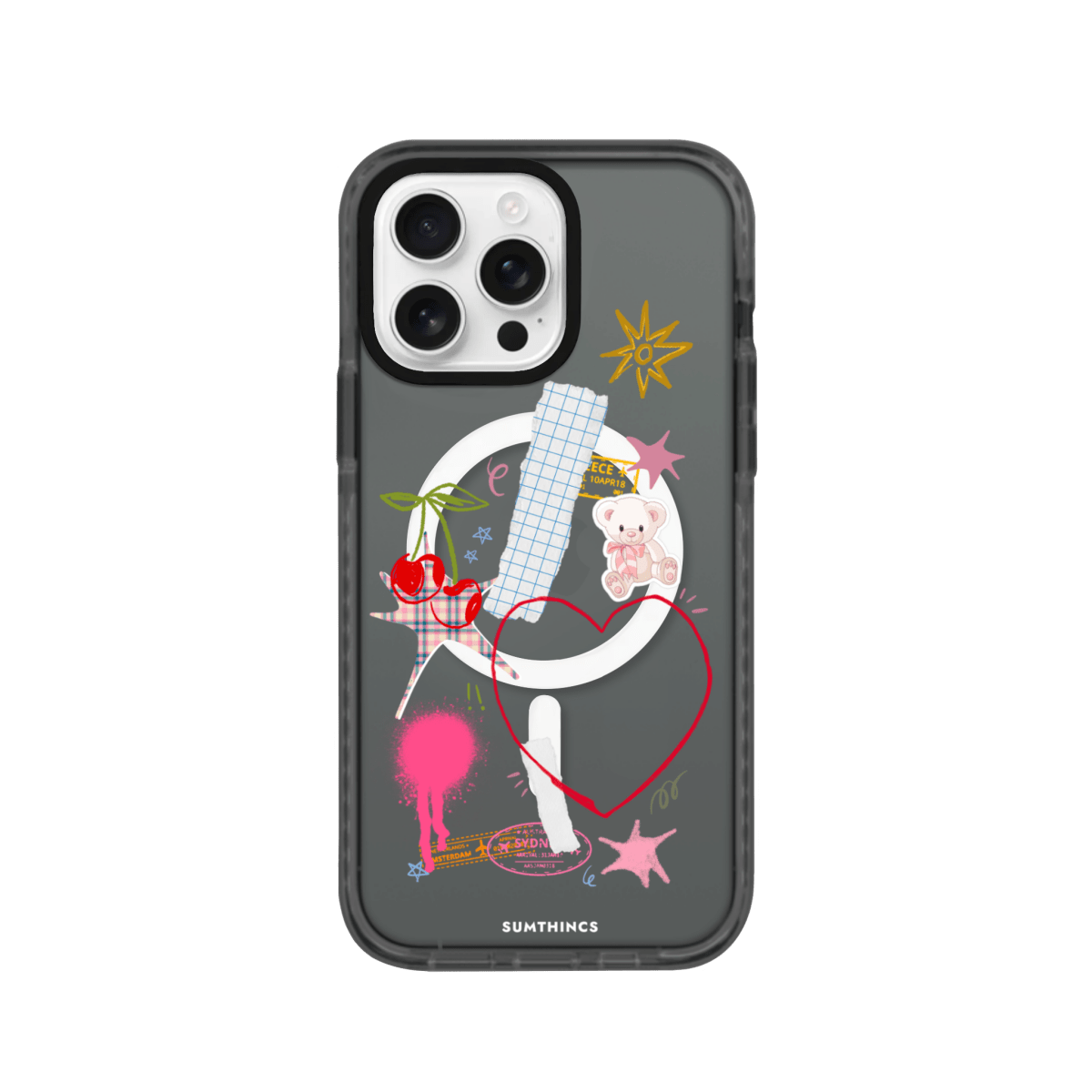 iPhone 16 Pro Max Sweet Chaos Magsafe Procase Şeffaf Telefon Kılıfı Antrasit - SUMTHINCS