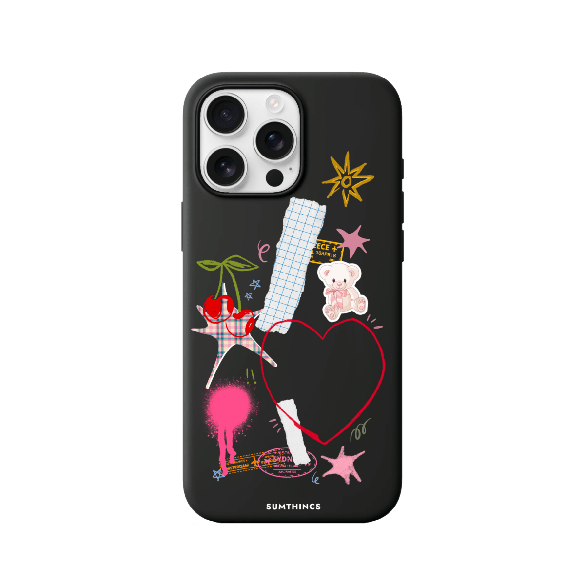 iPhone 16 Pro Max Sweet Chaos Premium Telefon Kılıfı Siyah - SUMTHINCS