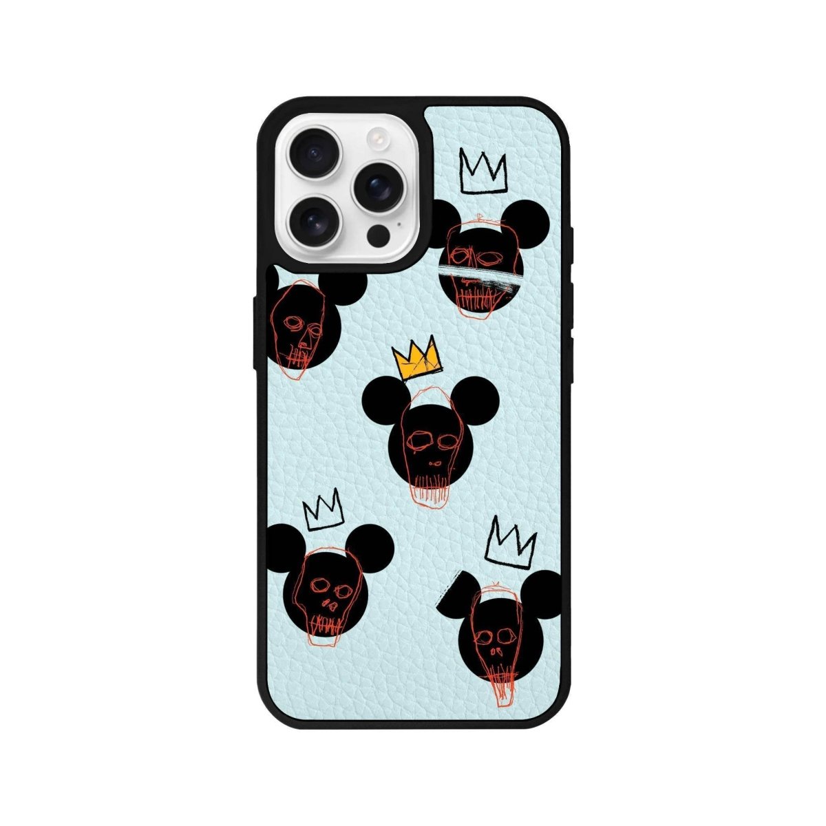 iPhone 16 Pro Mickeys Midnight Leather Vegan Deri Telefon Kılıfı Açık Mavi - SUMTHINCS