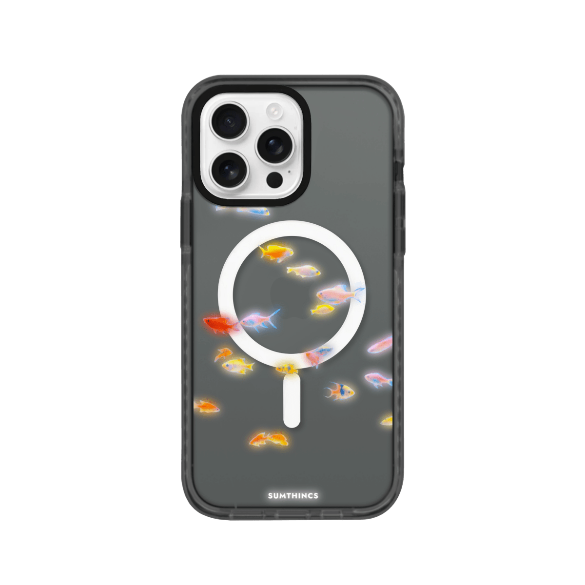 iPhone 16 Pro Neon Fish Magsafe Procase Şeffaf Telefon Kılıfı Antrasit - SUMTHINCS