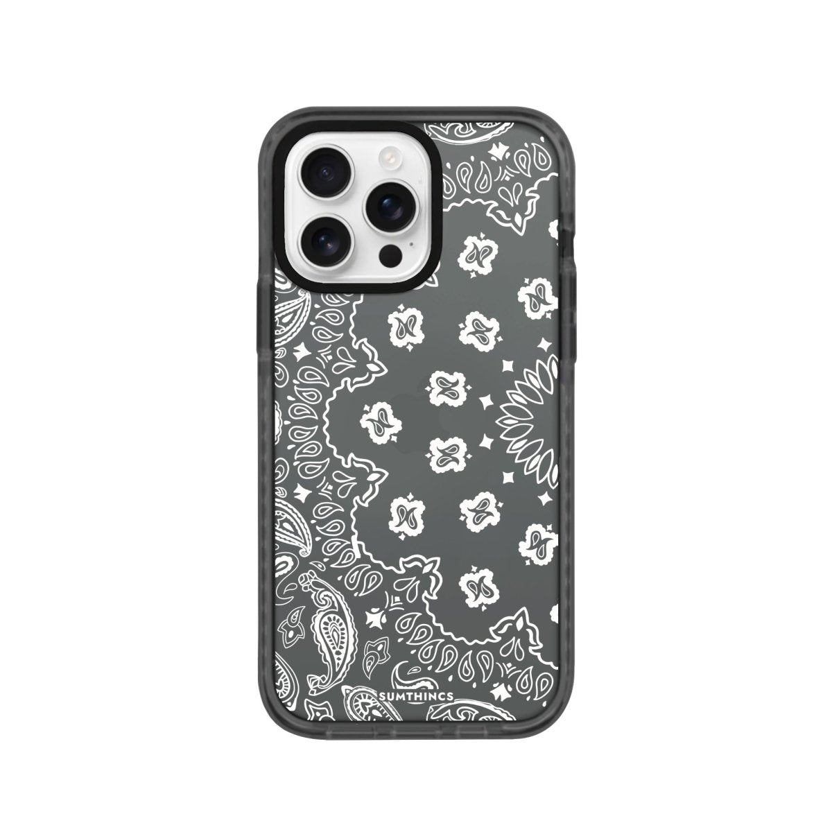 iPhone 16 Pro Paisley Procase Şeffaf Telefon Kılıfı Antrasit - SUMTHINCS