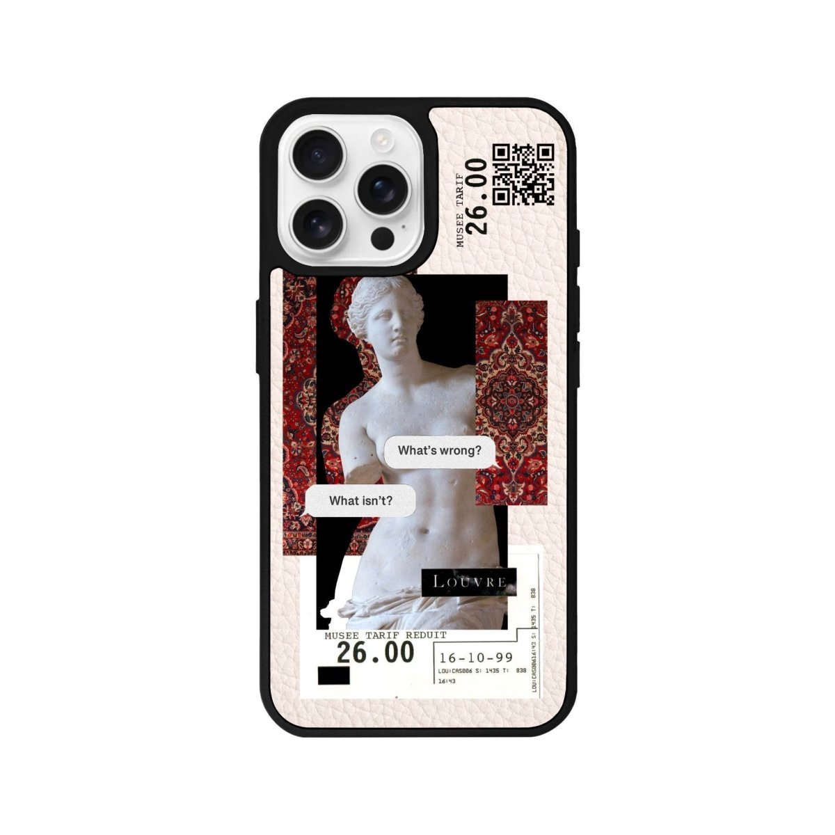 iPhone 16 Pro PixelVenus Leather Vegan Deri Telefon Kılıfı Bej - SUMTHINCS