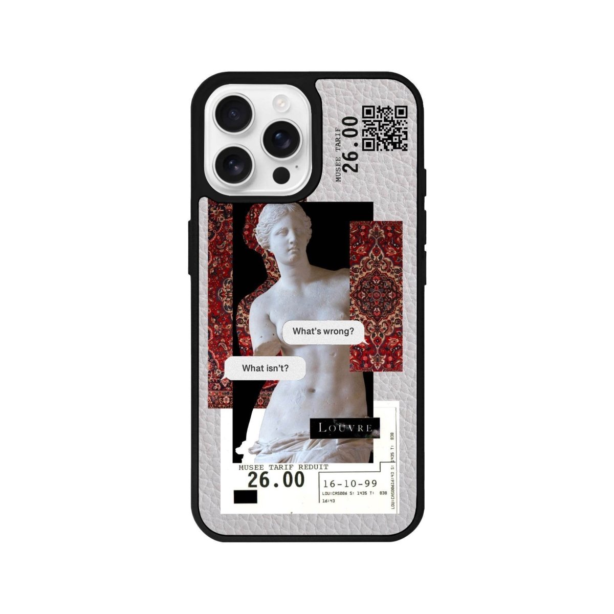 iPhone 16 Pro PixelVenus Leather Vegan Deri Telefon Kılıfı Gri - SUMTHINCS