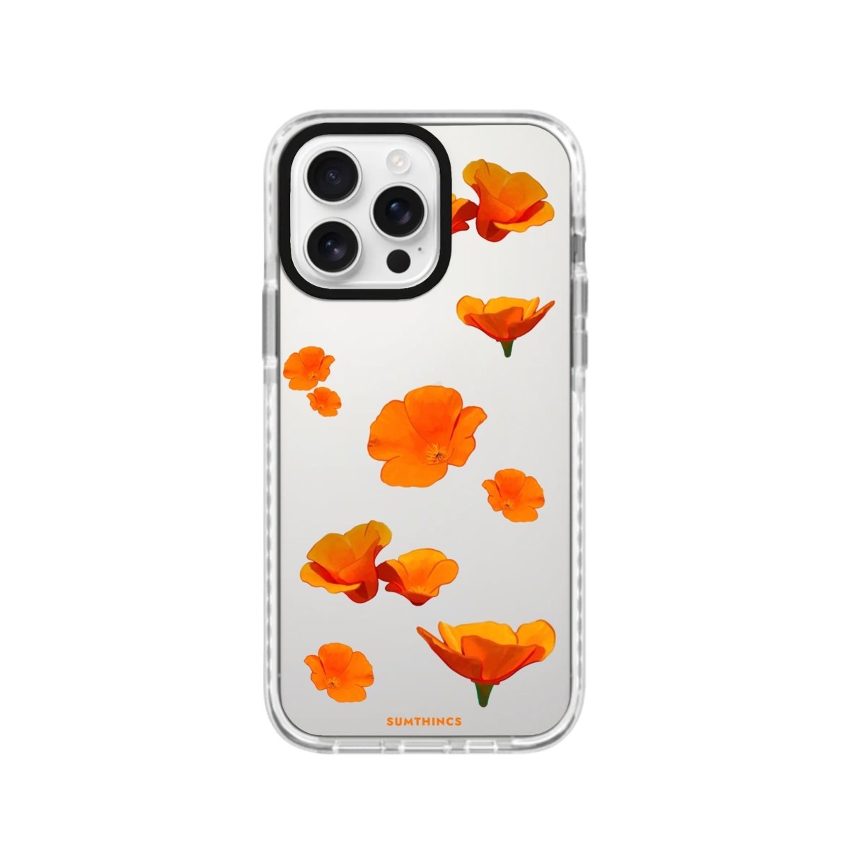 iPhone 16 Pro Poppies Procase Şeffaf Telefon Kılıfı Beyaz Şeffaf - SUMTHINCS
