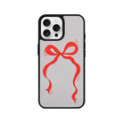 iPhone 16 Pro Red Bow Leather Vegan Deri Telefon Kılıfı - SUMTHINCS