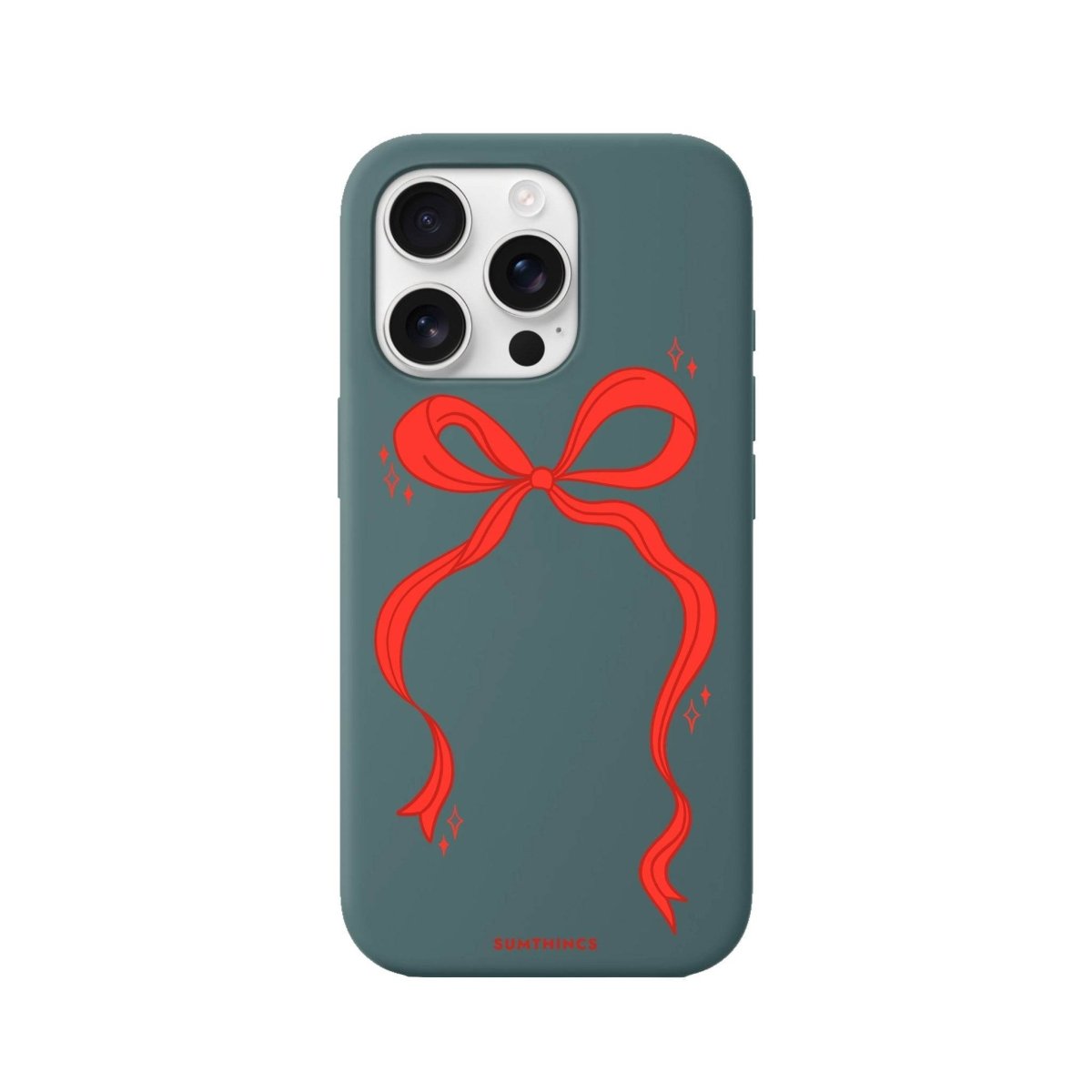 iPhone 16 Pro Red Bow Premium Telefon Kılıfı Kaktüs Yeşili - SUMTHINCS