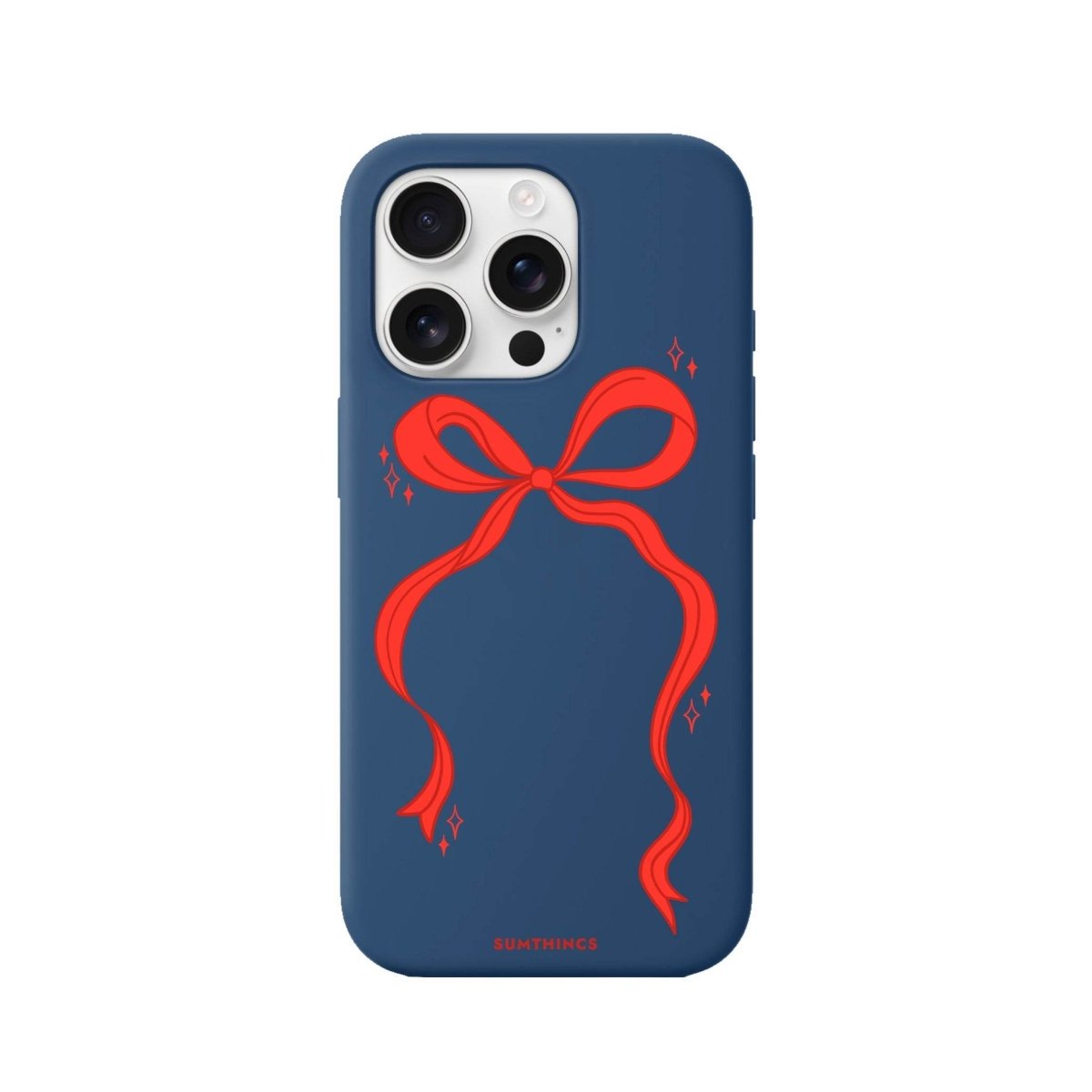 iPhone 16 Pro Red Bow Premium Telefon Kılıfı Pasifik Mavi - SUMTHINCS