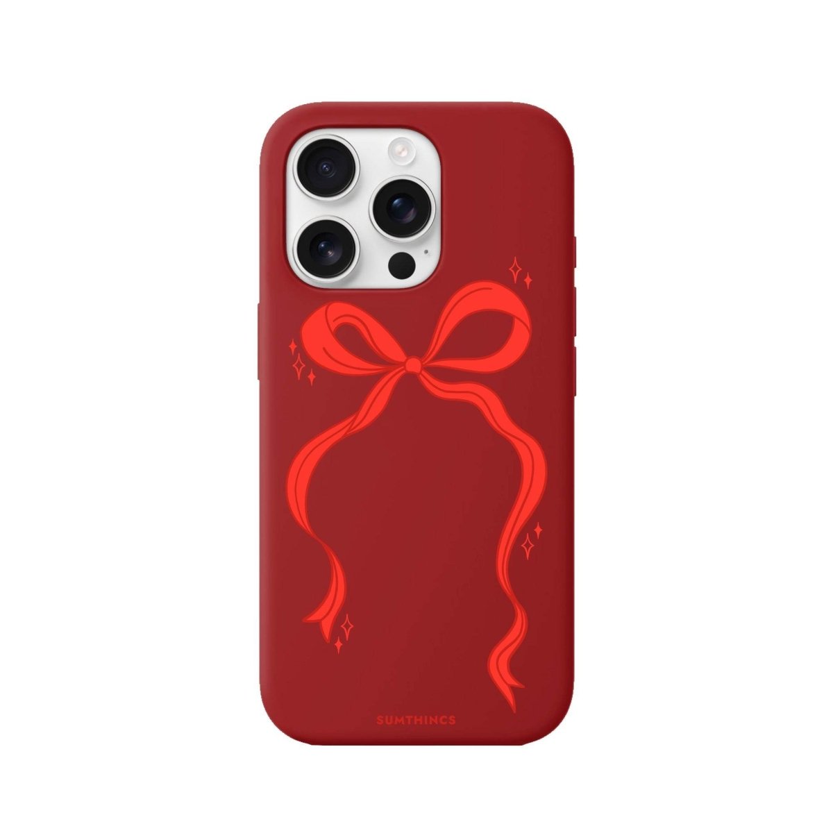 iPhone 16 Pro Red Bow Premium Telefon Kılıfı Kırmızı - SUMTHINCS
