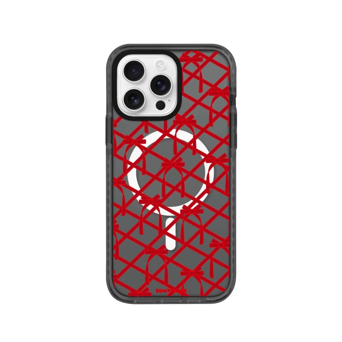 iPhone 16 Pro Ribbon Grid Magsafe Procase Şeffaf Telefon Kılıfı Antrasit - SUMTHINCS