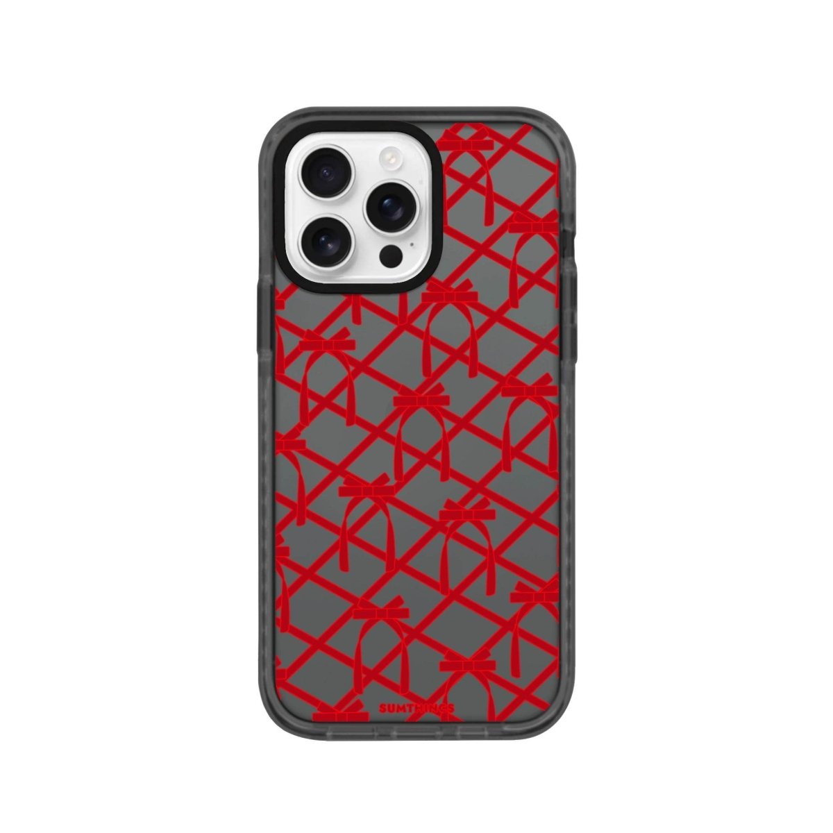 iPhone 16 Pro Ribbon Grid Procase Şeffaf Telefon Kılıfı Antrasit - SUMTHINCS