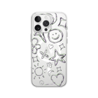 iPhone 16 Pro Silver Doodles Clear Magsafe Şeffaf Telefon Kılıfı - SUMTHINCS