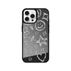 iPhone 16 Pro Silver Doodles Mirror Aynalı Telefon Kılıfı - SUMTHINCS