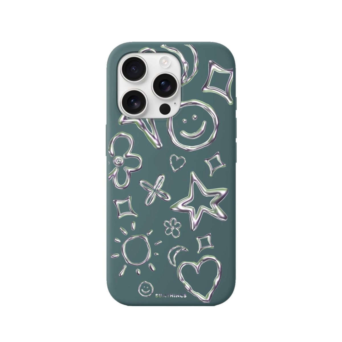 iPhone 16 Pro Silver Doodles Premium Telefon Kılıfı - SUMTHINCS