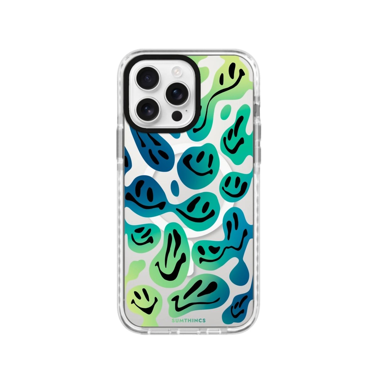 iPhone 16 Pro Smiley Magsafe Procase Şeffaf Telefon Kılıfı Antrasit - SUMTHINCS