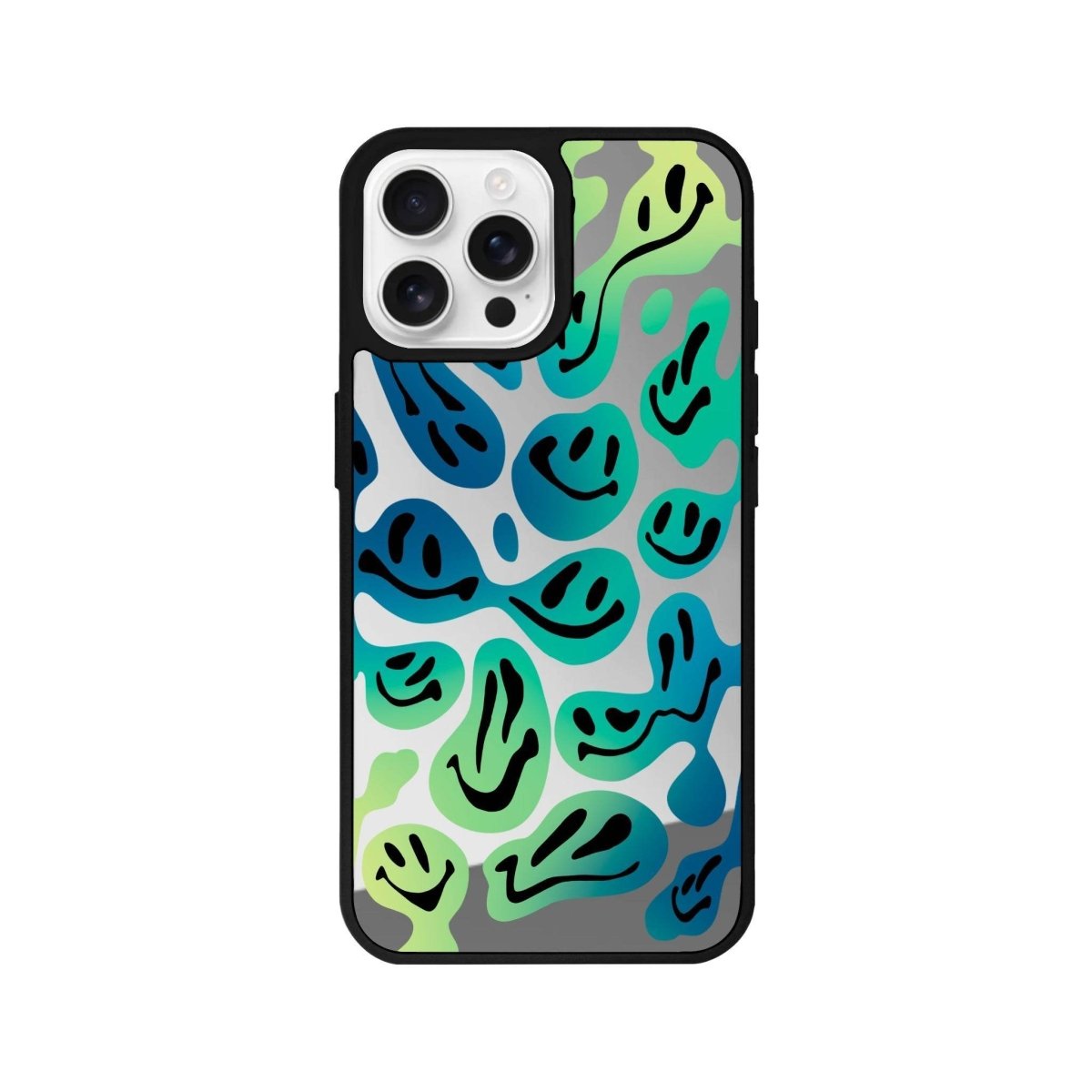 iPhone 16 Pro Smiley Mirror Aynalı Telefon Kılıfı Gümüş - SUMTHINCS