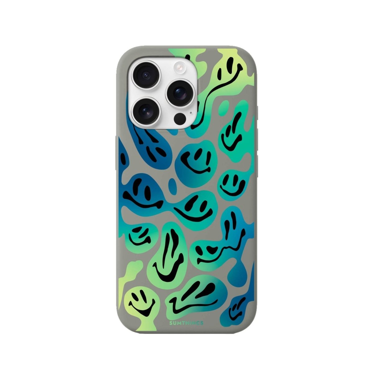 iPhone 16 Pro Smiley Premium Telefon Kılıfı Gri - SUMTHINCS