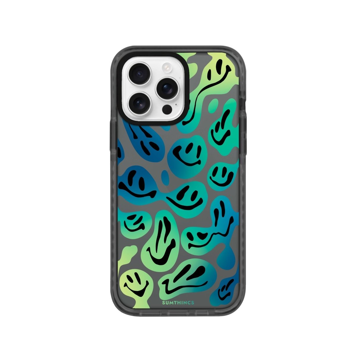 iPhone 16 Pro Smiley Procase Şeffaf Telefon Kılıfı Antrasit - SUMTHINCS