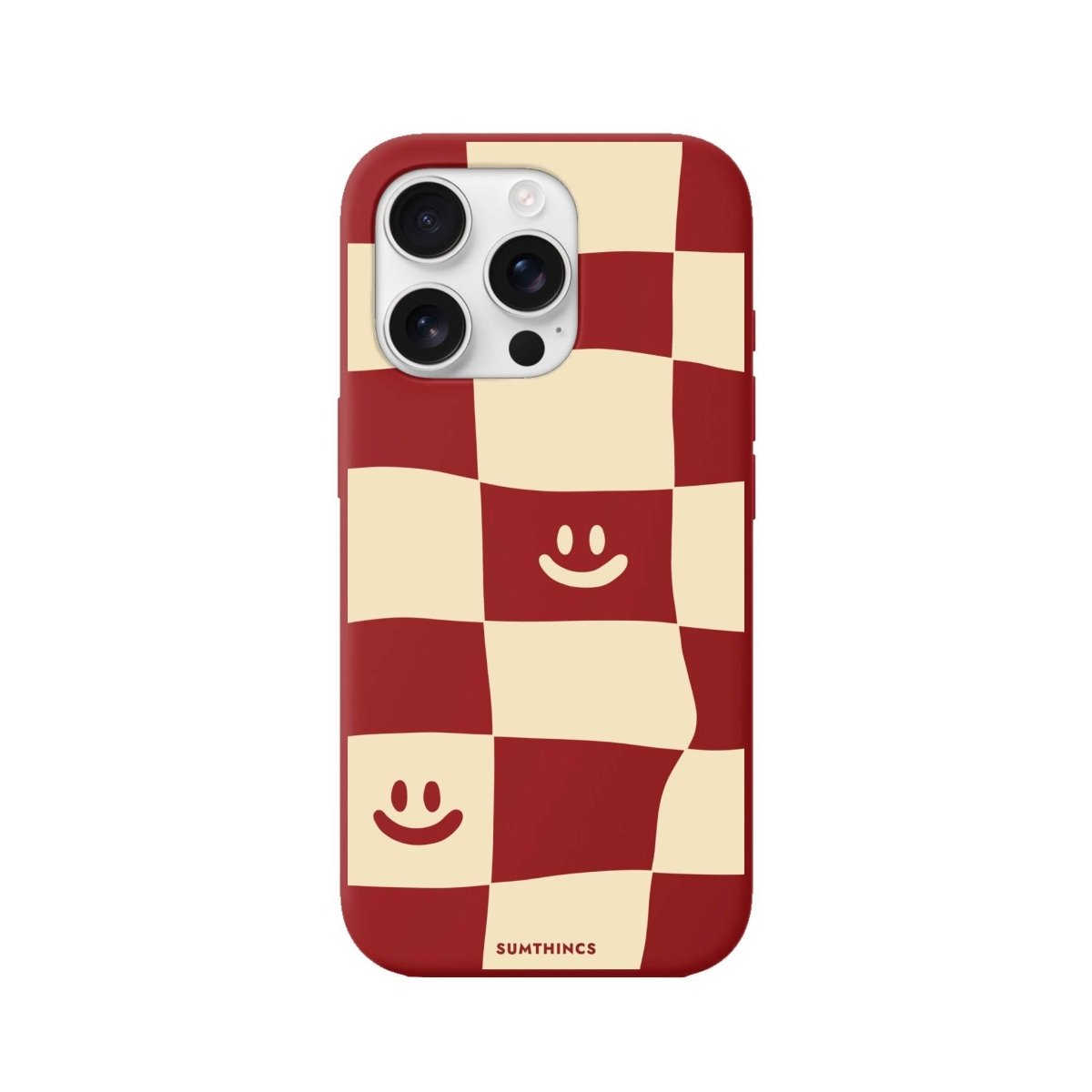 iPhone 16 Pro Smiling Check Premium Telefon Kılıfı Kırmızı - SUMTHINCS