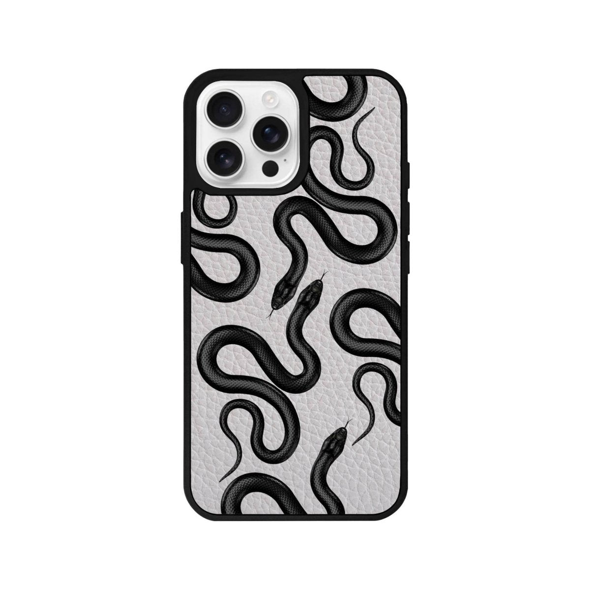 iPhone 16 Pro Snakes Leather Vegan Deri Telefon Kılıfı Gri - SUMTHINCS
