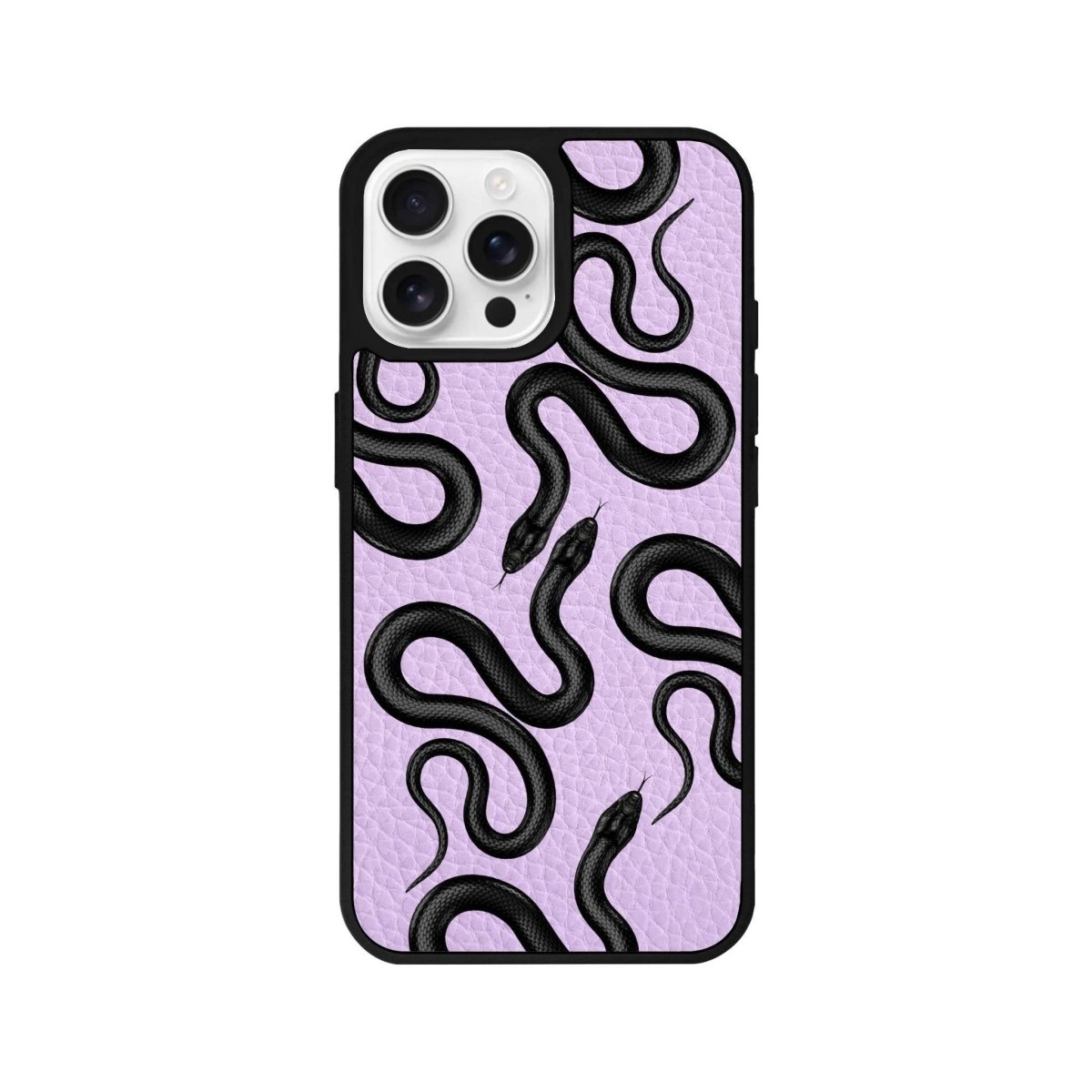 iPhone 16 Pro Snakes Leather Vegan Deri Telefon Kılıfı Lila - SUMTHINCS
