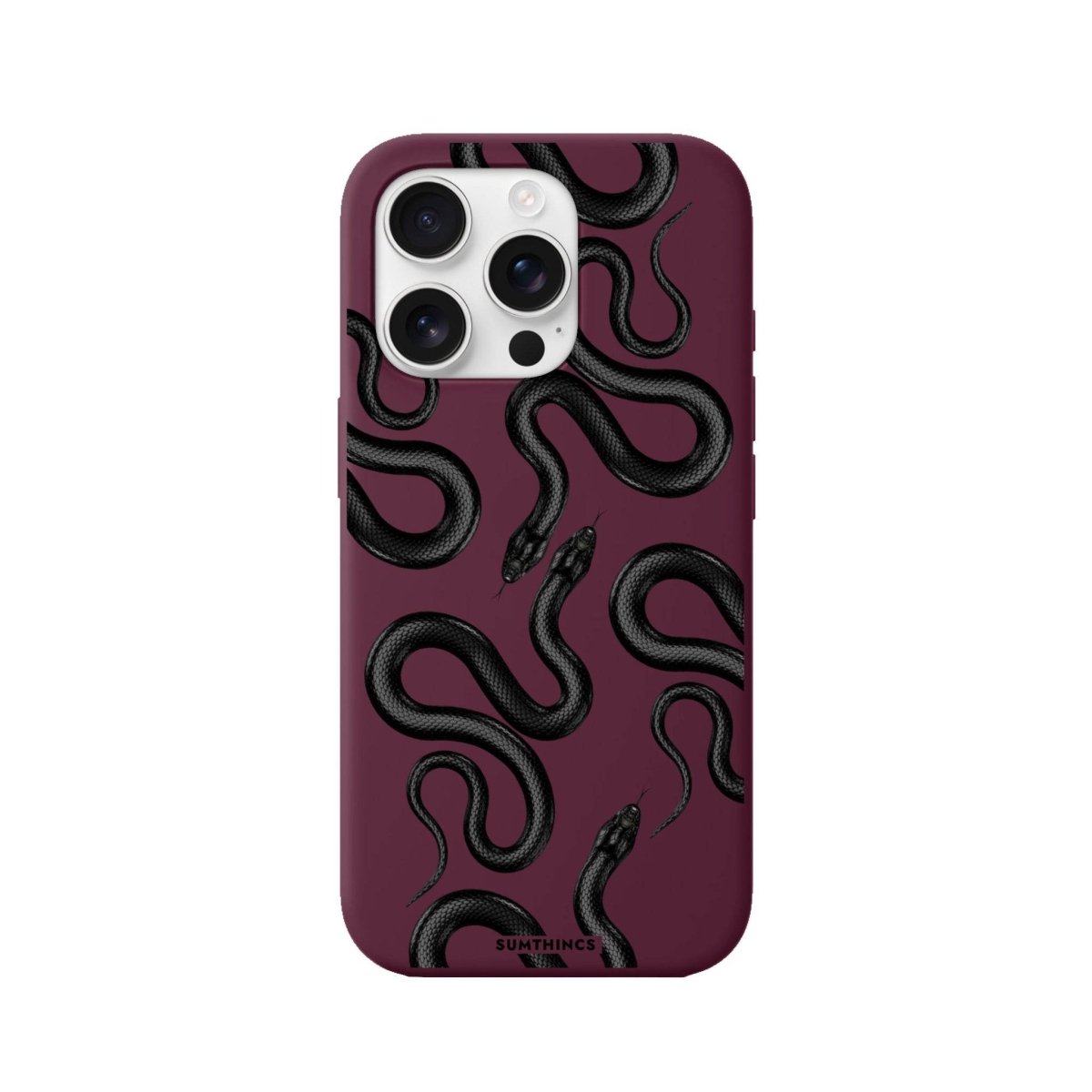 iPhone 16 Pro Snakes Premium Telefon Kılıfı Bordo - SUMTHINCS