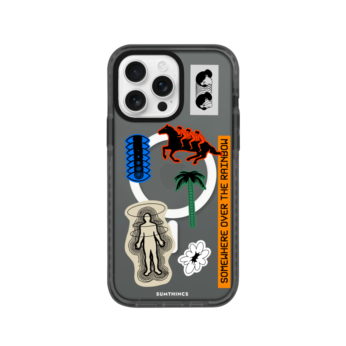 iPhone 16 Pro Somewhere Magsafe Procase Şeffaf Telefon Kılıfı Antrasit - SUMTHINCS