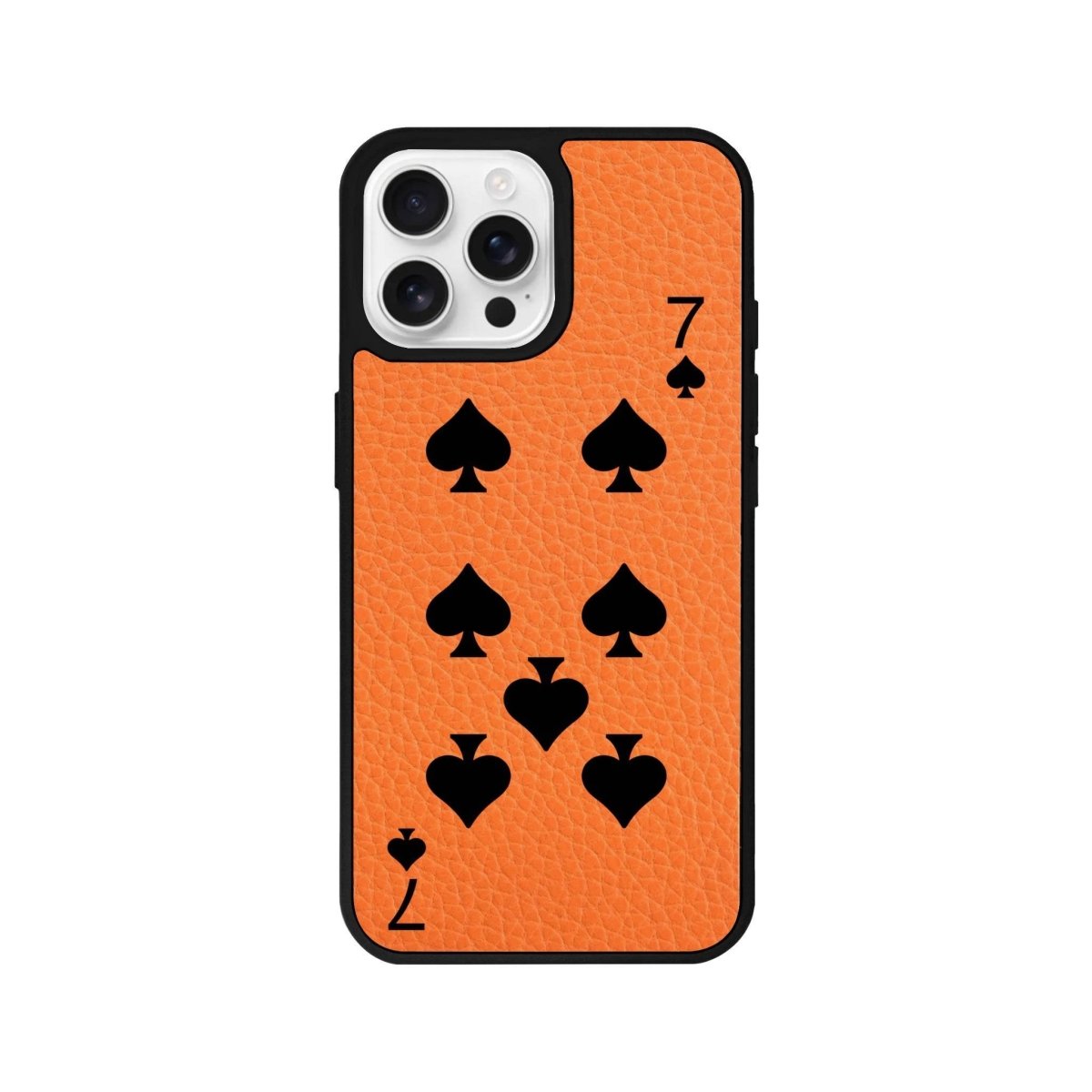 iPhone 16 Pro Spade7 Leather Vegan Deri Telefon Kılıfı Turuncu - SUMTHINCS
