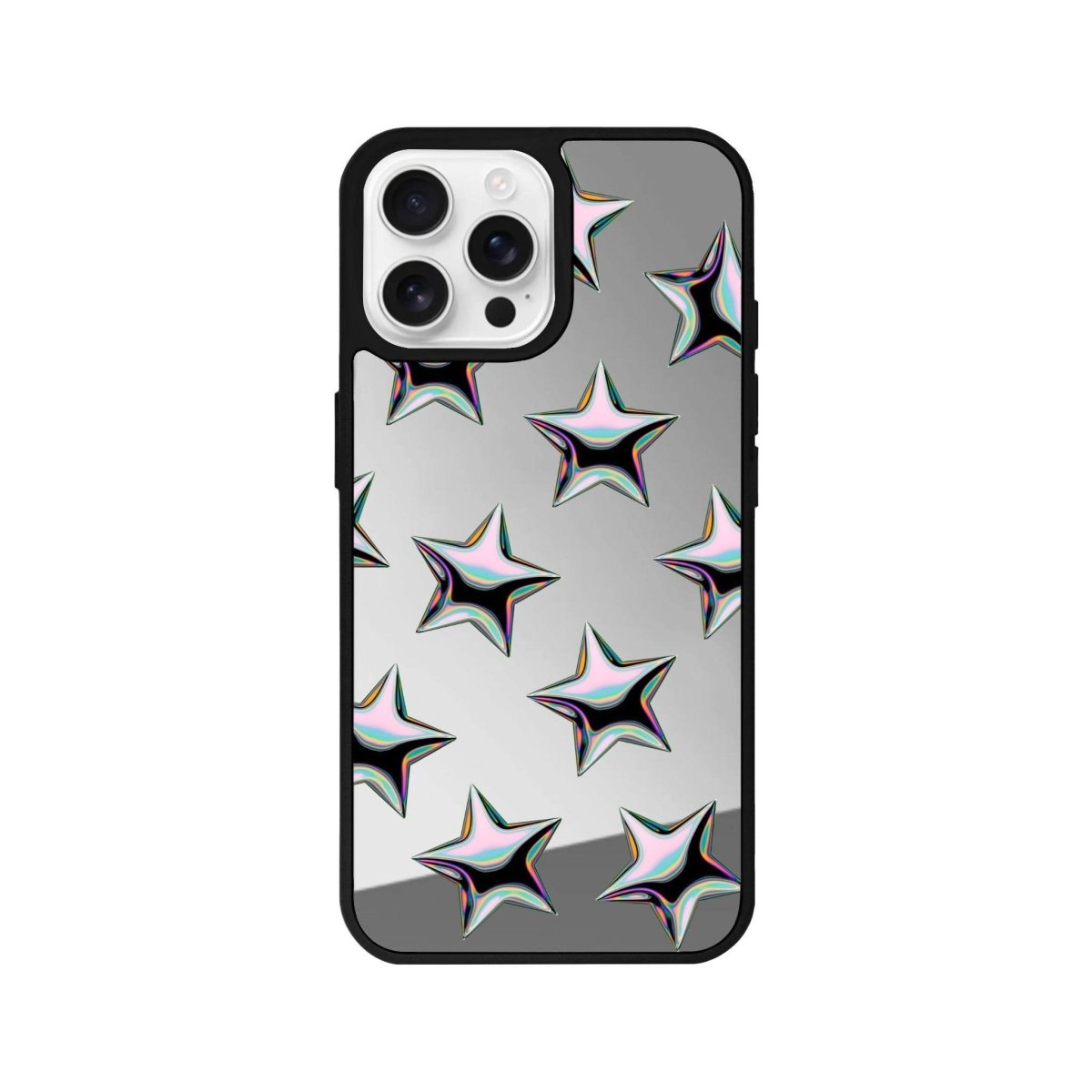 iPhone 16 Pro Stars Mirror Aynalı Telefon Kılıfı Gümüş - SUMTHINCS